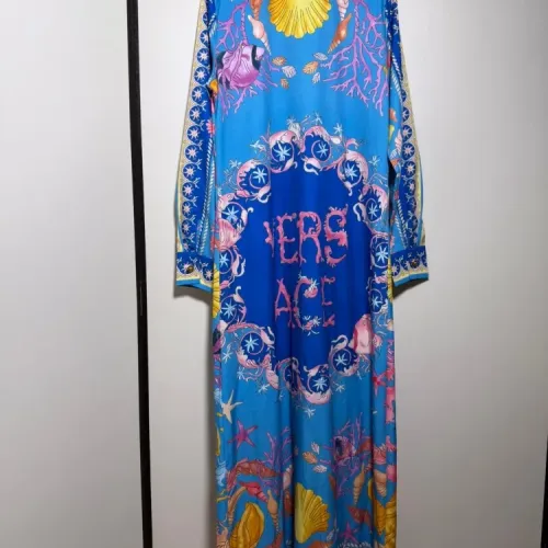 Replica Versace Dresses Long Sleeved For Women #1454442 $98.00 USD for Wholesale
