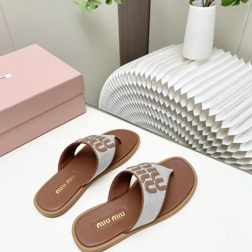 Replica MIU MIU Slippers For Women #1454487 $98.00 USD for Wholesale