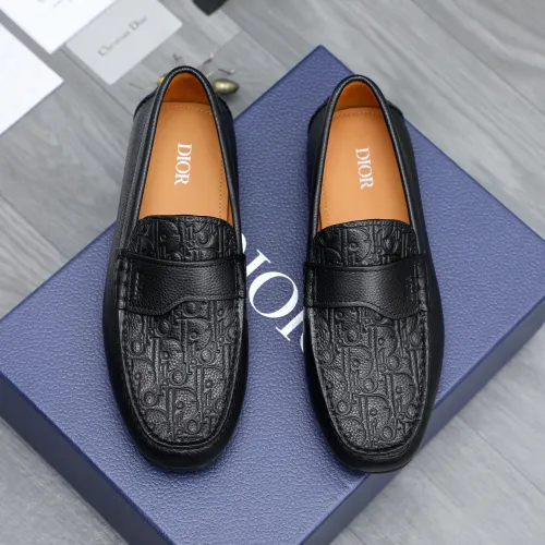 Replica Christian Dior Leather Shoes For Men #1454614 $100.00 USD for Wholesale