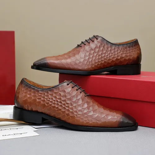Replica Salvatore Ferragamo Leather Shoes For Men #1454973 $92.00 USD for Wholesale