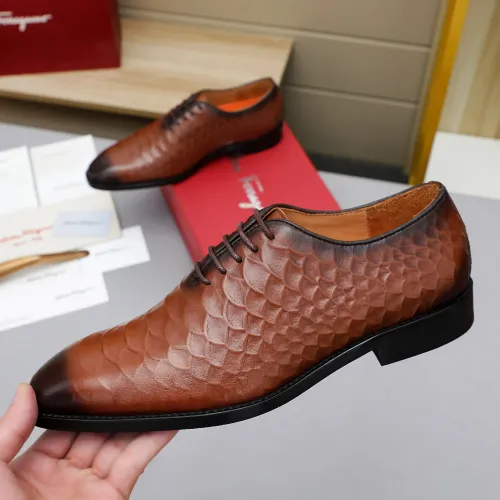 Replica Salvatore Ferragamo Leather Shoes For Men #1454973 $92.00 USD for Wholesale