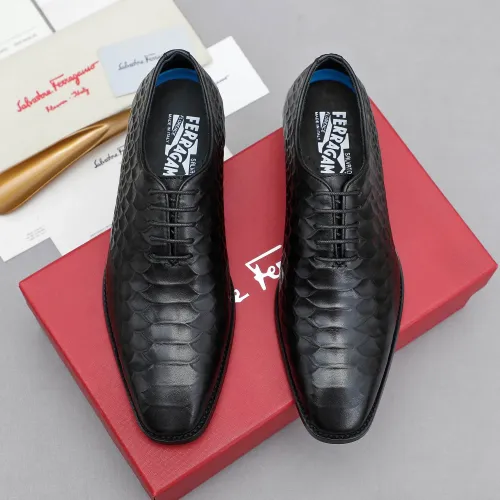 Replica Salvatore Ferragamo Leather Shoes For Men #1454975 $92.00 USD for Wholesale