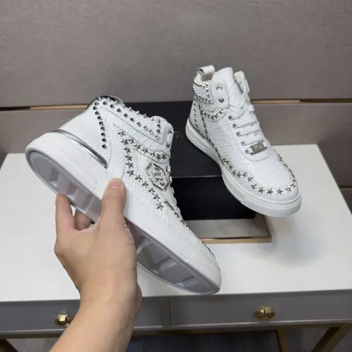 Replica Philipp Plein PP High Tops Shoes For Men #1455198 $132.00 USD for Wholesale