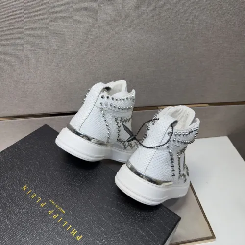 Replica Philipp Plein PP High Tops Shoes For Men #1455198 $132.00 USD for Wholesale