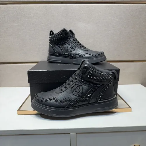 Cheap Philipp Plein PP High Tops Shoes For Men #1455199, $$132.00 USD On Philipp Plein PP High Tops Shoes