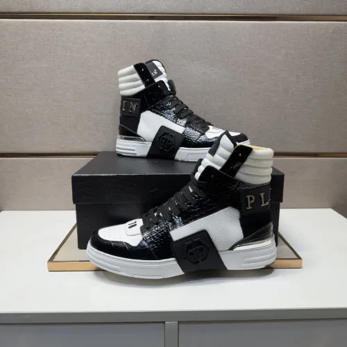 Cheap Philipp Plein PP High Tops Shoes For Men #1455200, $$125.00 USD On Philipp Plein PP High Tops Shoes