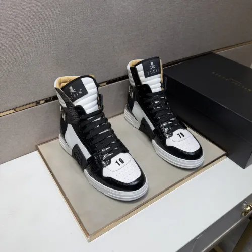 Replica Philipp Plein PP High Tops Shoes For Men #1455200 $125.00 USD for Wholesale