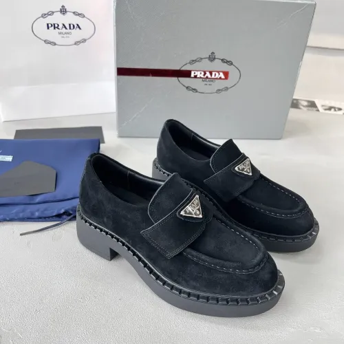 Replica Prada Leather Shoes For Men #1455236 $98.00 USD for Wholesale