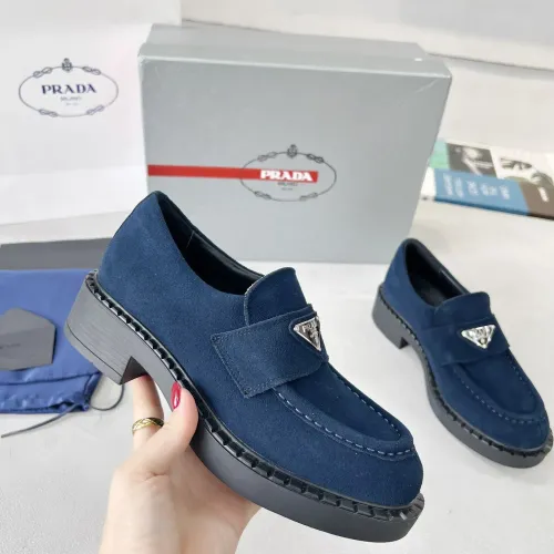 Replica Prada Leather Shoes For Men #1455238 $98.00 USD for Wholesale