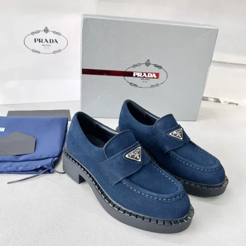 Replica Prada Leather Shoes For Women #1455239 $98.00 USD for Wholesale