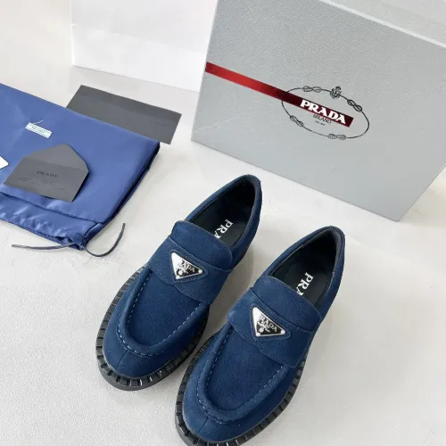 Replica Prada Leather Shoes For Women #1455239 $98.00 USD for Wholesale