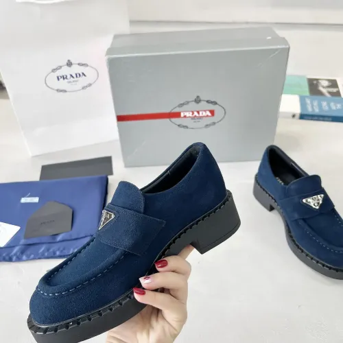 Replica Prada Leather Shoes For Women #1455239 $98.00 USD for Wholesale