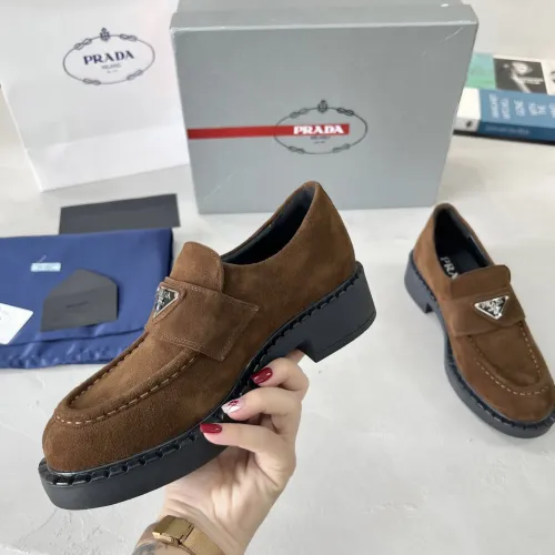Replica Prada Leather Shoes For Women #1455241 $98.00 USD for Wholesale