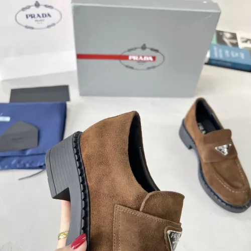 Replica Prada Leather Shoes For Women #1455241 $98.00 USD for Wholesale