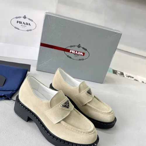Replica Prada Leather Shoes For Women #1455245 $98.00 USD for Wholesale