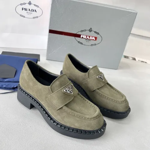 Replica Prada Leather Shoes For Men #1455246 $98.00 USD for Wholesale