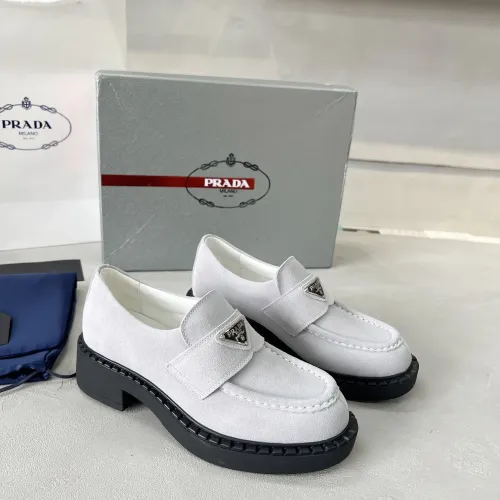 Replica Prada Leather Shoes For Women #1455249 $98.00 USD for Wholesale