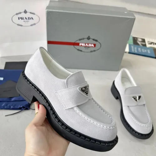 Replica Prada Leather Shoes For Women #1455249 $98.00 USD for Wholesale