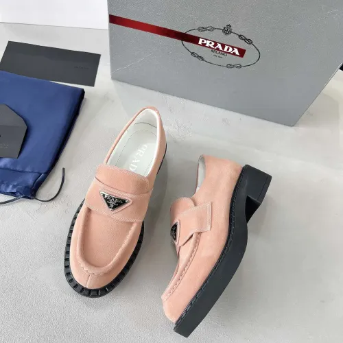 Replica Prada Leather Shoes For Women #1455250 $98.00 USD for Wholesale
