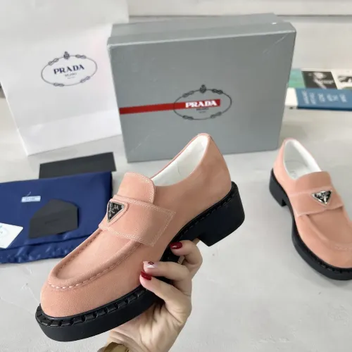 Replica Prada Leather Shoes For Women #1455250 $98.00 USD for Wholesale