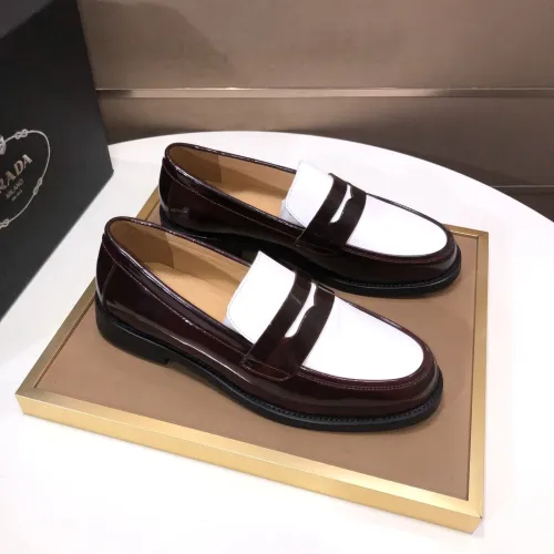 Replica Prada Leather Shoes For Men #1455284 $92.00 USD for Wholesale