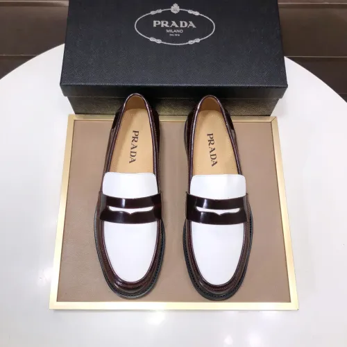 Replica Prada Leather Shoes For Men #1455284 $92.00 USD for Wholesale