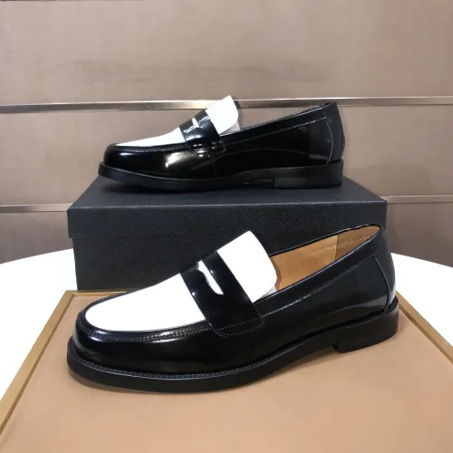 Replica Prada Leather Shoes For Men #1455285 $92.00 USD for Wholesale