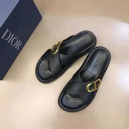 Replica Christian Dior Slippers For Men #1455595 $56.00 USD for Wholesale