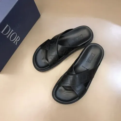 Replica Christian Dior Slippers For Men #1455598 $56.00 USD for Wholesale