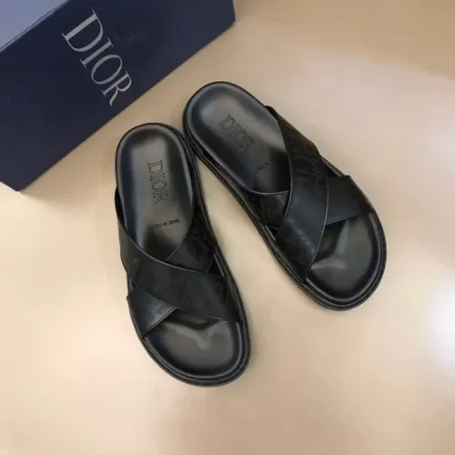 Replica Christian Dior Slippers For Men #1455598 $56.00 USD for Wholesale