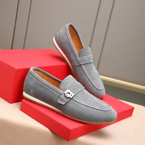Replica Salvatore Ferragamo Leather Shoes For Men #1455655 $92.00 USD for Wholesale