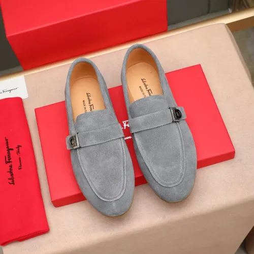 Replica Salvatore Ferragamo Leather Shoes For Men #1455655 $92.00 USD for Wholesale