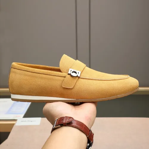 Replica Salvatore Ferragamo Leather Shoes For Men #1455656 $92.00 USD for Wholesale