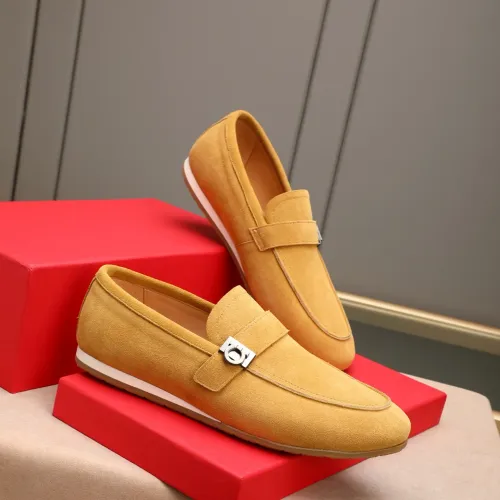 Replica Salvatore Ferragamo Leather Shoes For Men #1455656 $92.00 USD for Wholesale