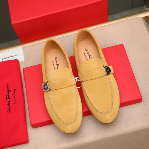 Replica Salvatore Ferragamo Leather Shoes For Men #1455656 $92.00 USD for Wholesale