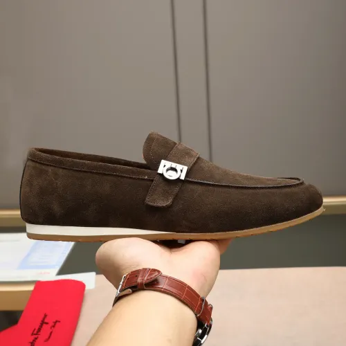 Replica Salvatore Ferragamo Leather Shoes For Men #1455657 $92.00 USD for Wholesale