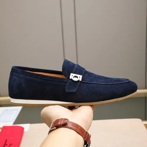 Replica Salvatore Ferragamo Leather Shoes For Men #1455658 $92.00 USD for Wholesale