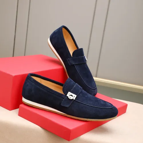 Replica Salvatore Ferragamo Leather Shoes For Men #1455658 $92.00 USD for Wholesale