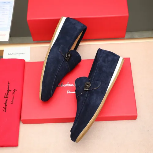 Replica Salvatore Ferragamo Leather Shoes For Men #1455658 $92.00 USD for Wholesale