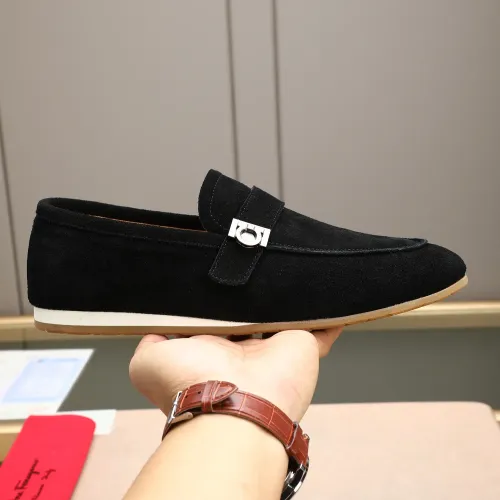 Replica Salvatore Ferragamo Leather Shoes For Men #1455659 $92.00 USD for Wholesale