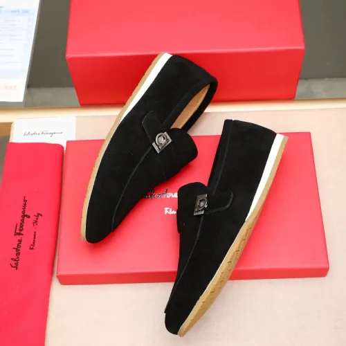 Replica Salvatore Ferragamo Leather Shoes For Men #1455659 $92.00 USD for Wholesale