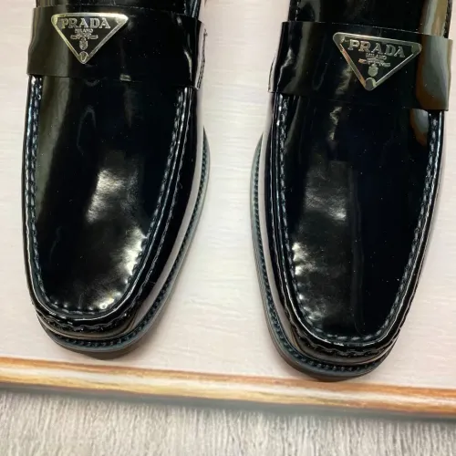 Replica Prada Leather Shoes For Men #1455937 $88.00 USD for Wholesale