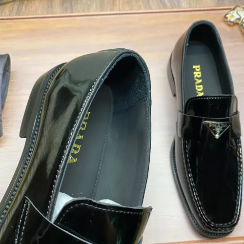 Replica Prada Leather Shoes For Men #1455937 $88.00 USD for Wholesale