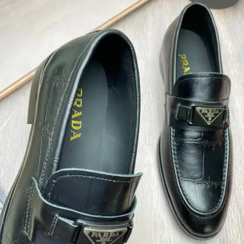 Replica Prada Leather Shoes For Men #1455938 $88.00 USD for Wholesale