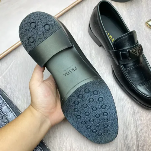 Replica Prada Leather Shoes For Men #1455938 $88.00 USD for Wholesale