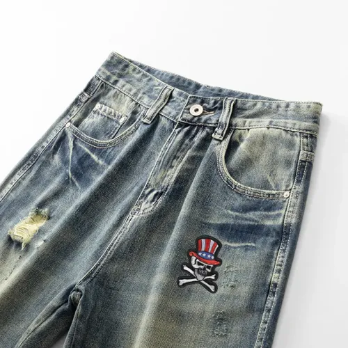 Replica Philipp Plein PP Jeans For Men #1457816 $48.00 USD for Wholesale