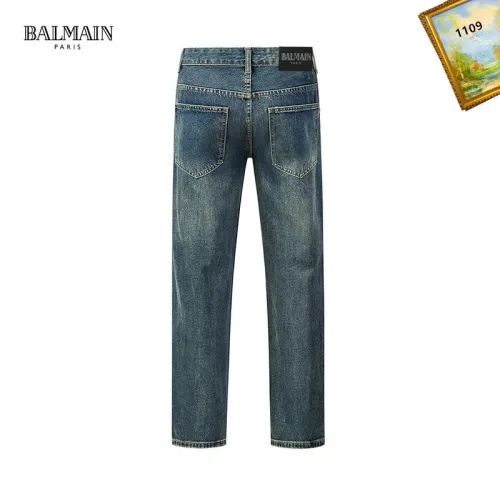 Replica Balmain Jeans For Men #1457825 $48.00 USD for Wholesale