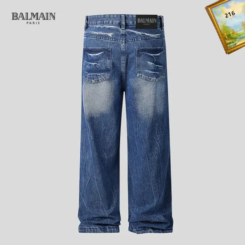 Replica Balmain Jeans For Men #1457827 $48.00 USD for Wholesale
