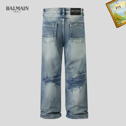 Replica Balmain Jeans For Men #1457828 $48.00 USD for Wholesale