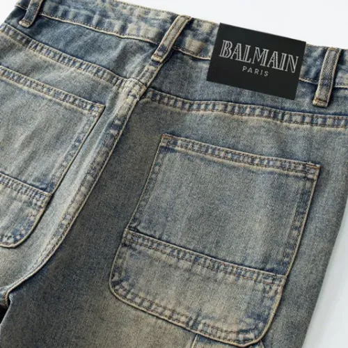 Replica Balmain Jeans For Men #1457829 $48.00 USD for Wholesale